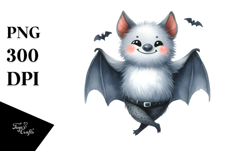 Funny Digital Painting with Bat, Artistic PNG