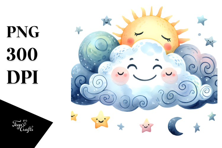 Simple Smiling Cloud PNG