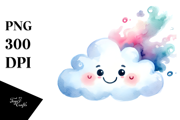 Simple Smiling Cloud PNG