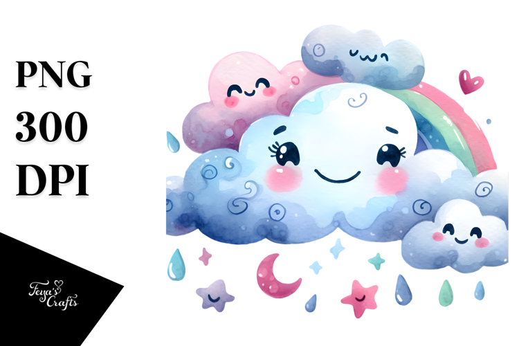 Simple Smiling Cloud PNG