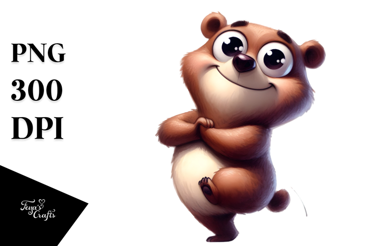 Goofy Cartoon Bear PNG