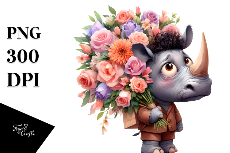 Rhino Large Flower Bouquet Sublimation