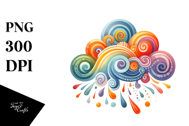 Very Simple Colorful Cloud PNG