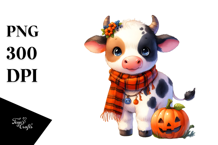 Cute Halloween Cow PNG
