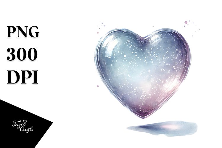 Washed Watercolor Heart PNG