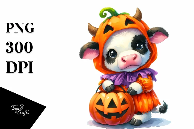 Simple Watercolor Vibrant Baby Cow