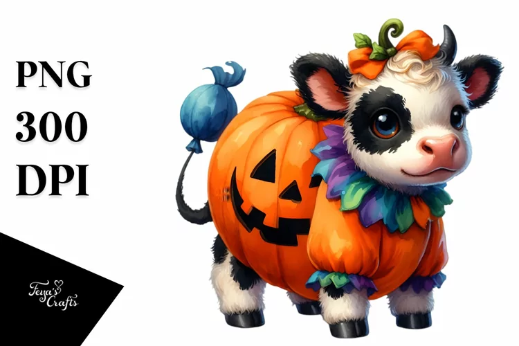 Simple Watercolor Vibrant Baby Cow