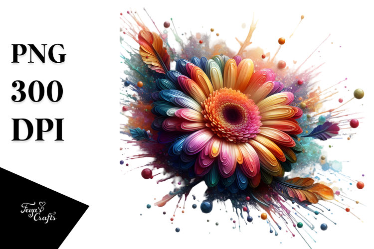 Colorful Shiny Gerbera PNG