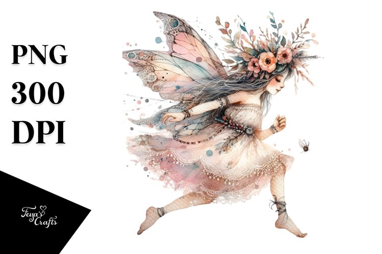 Washed Boho Fairy PNG