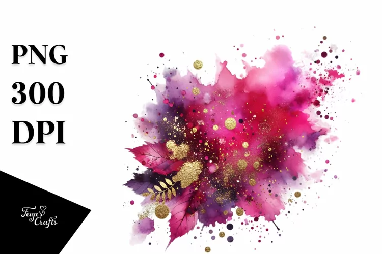 Colorful Watercolor Particles with Foil