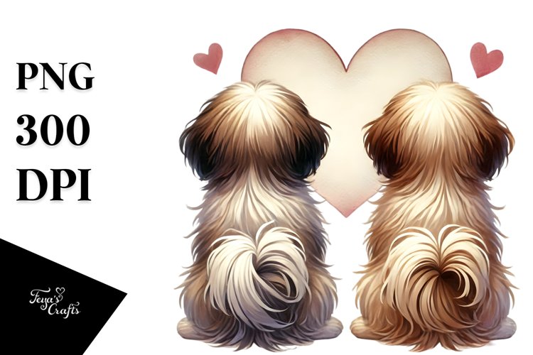 Digital Painting of Shih Tzu Holding Heart example image 1