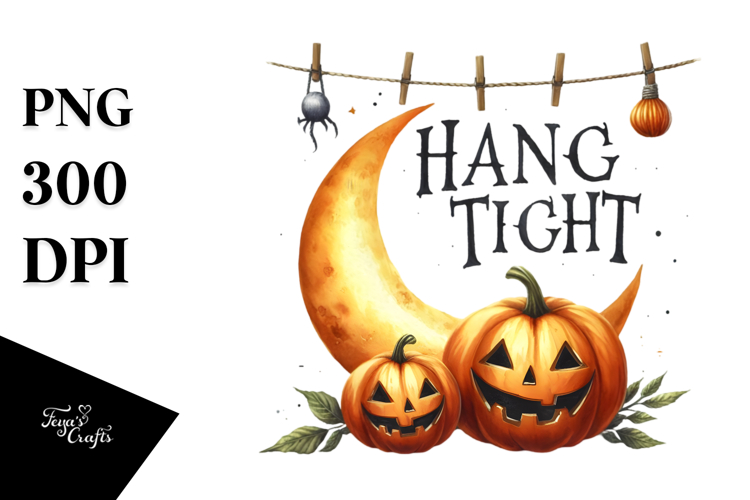 text Hang Tight Halloween PNG