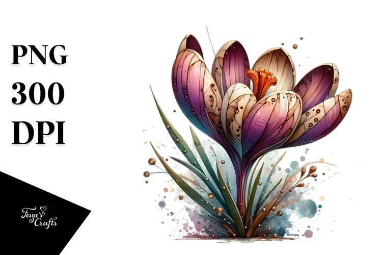 Wooden Stained Crocus Abstract