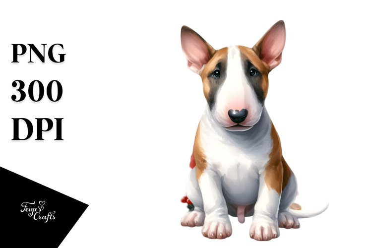 Bull Terrier with Christmas Decorations PNG