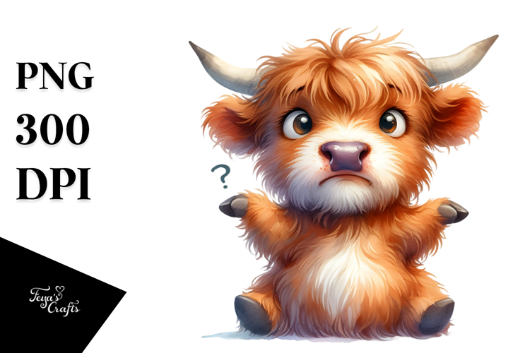 Funny Baby Face Highland Cow, Transparent PNG