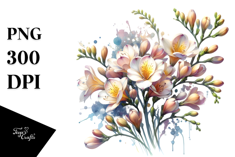 Freesia with Golden Insertions PNG