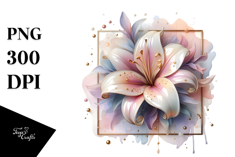 Glossy Lily with Golden Details PNG