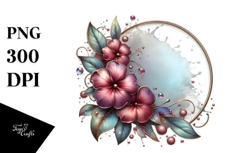 Glossy Impatiens with Metalic Insertions PNG example image 1