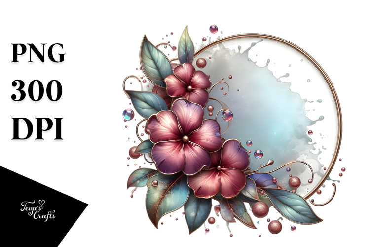 Glossy Impatiens with Metalic Insertions PNG