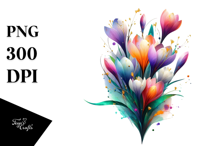 Abstract Colorful Crocus PNG