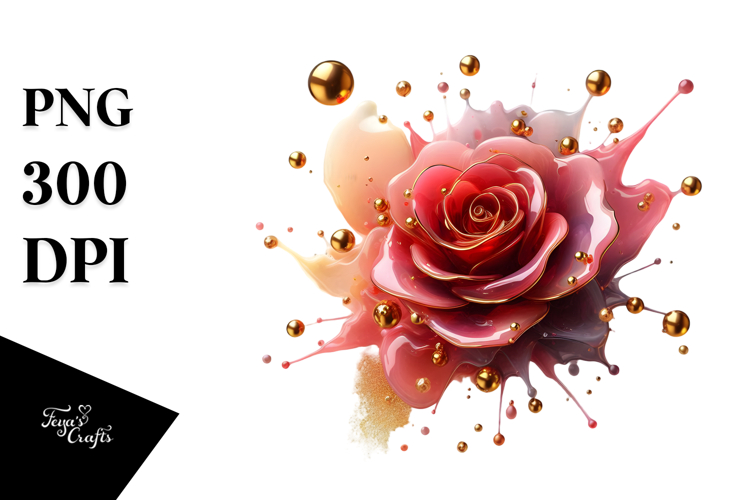 Abstract Glossy Rose PNG
