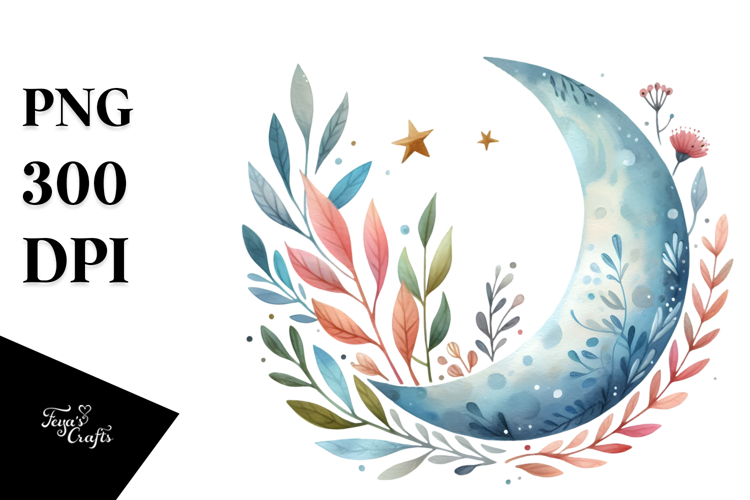 Simple Whimsical Moon PNG example image 1