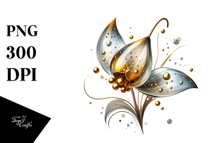 Abstract Glossy Snowdrop PNG