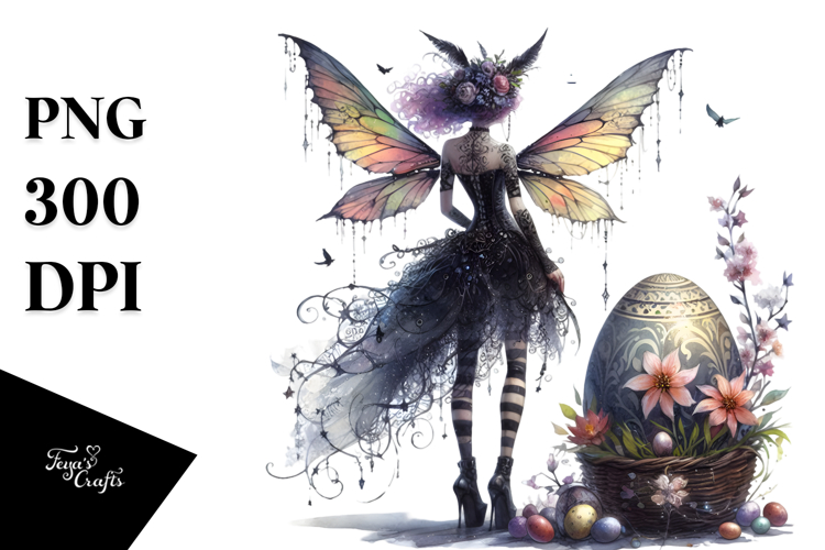 Gothic Fairy with Easter Egg PNG