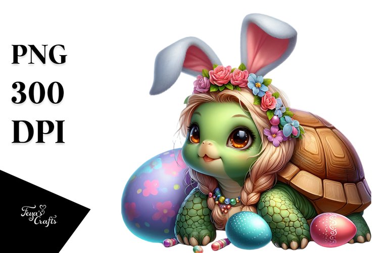Adorned Baby Turtle with Easter Egg