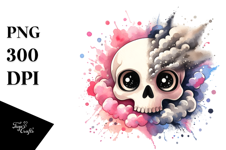 Skull made of Splashes, Transparent PNG