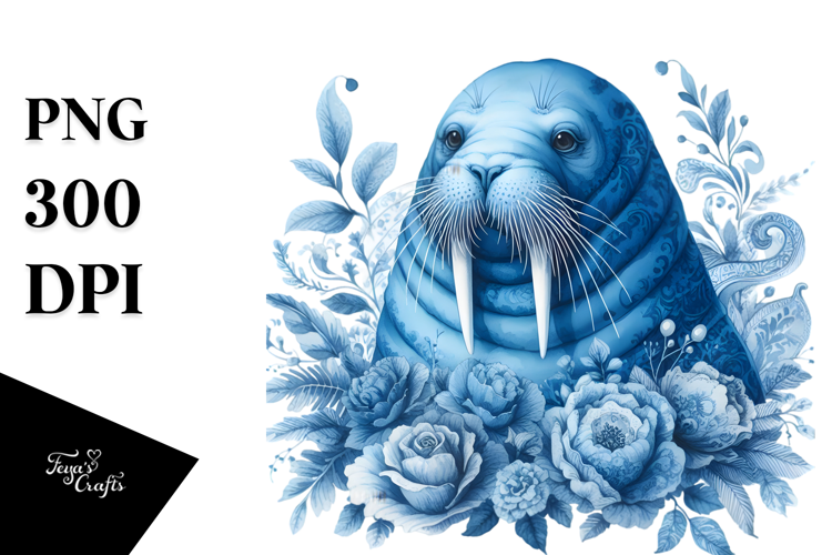 Watercolor Walrus PNG