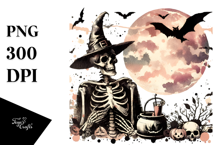 Retro Halloween Flower Sticker PNG