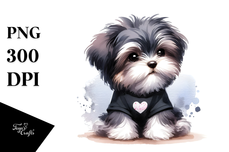 Expressive Havanese Watercolor, PNG