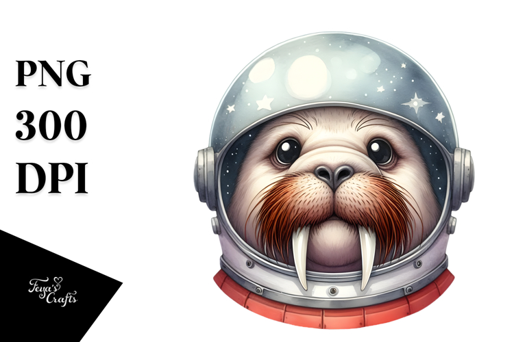 Funny Watercolor Walrus