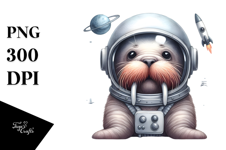 Funny Watercolor Walrus