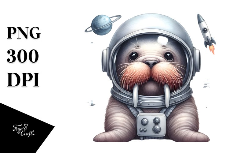 Funny Watercolor Walrus