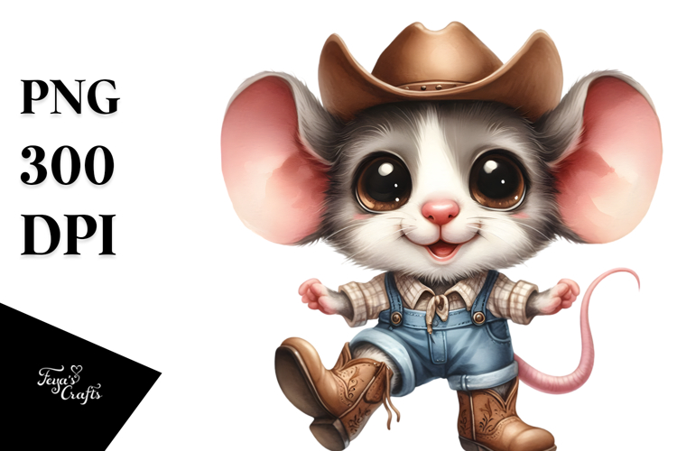 Confused Mouse with Cowboy Boots