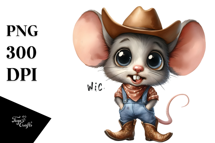 Confused Mouse with Cowboy Boots