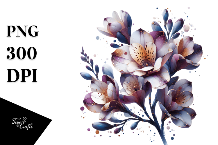 Freesia with Metalic Insertions PNG