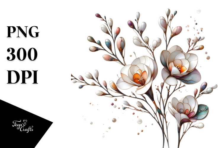 Freesia with Metalic Insertions PNG