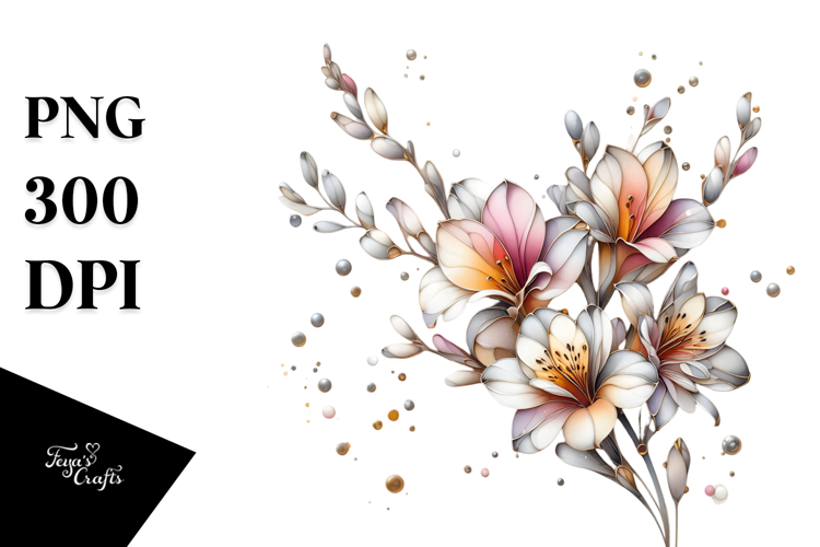 Freesia with Metalic Insertions PNG