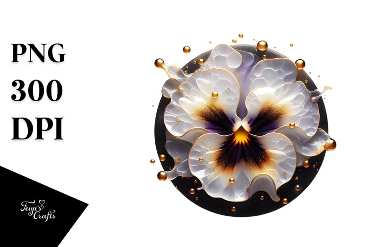 Abstract Pansy with Material, PNG example image 1