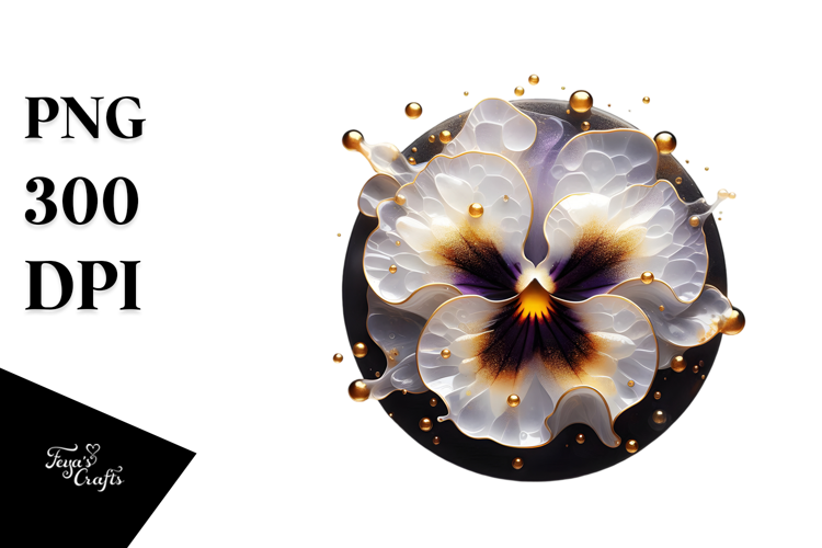 Abstract Pansy with Material, PNG