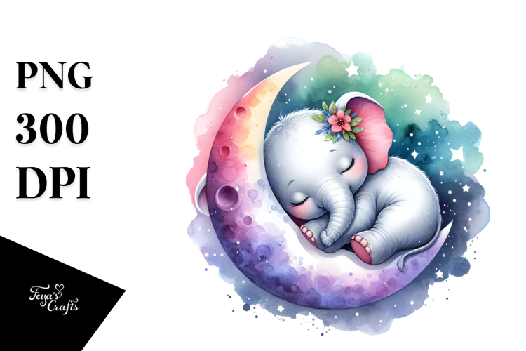 Cute Baby Elephant Sleeping | Clipart