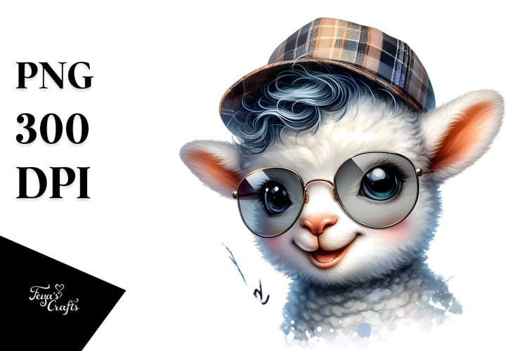 Cute Baby Lamb Energetic PNG