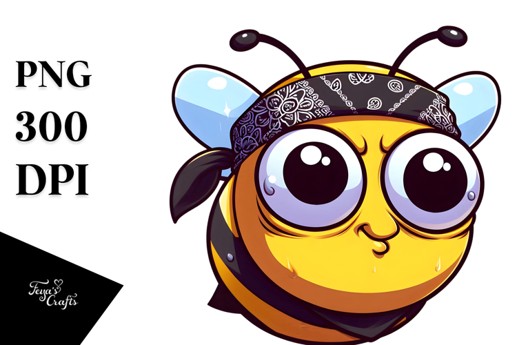 Cute Cartoon Bee with Sarcastic Side-Eye PNG