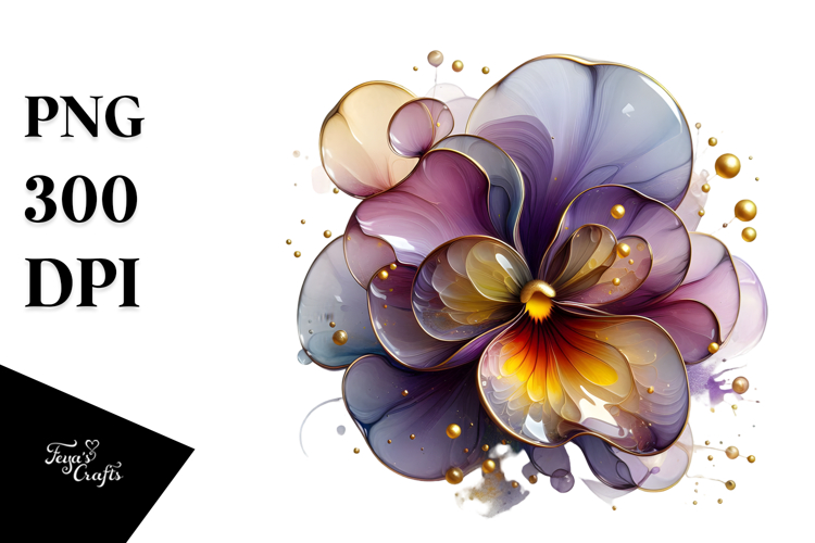 Abstract Glossy Pansy PNG