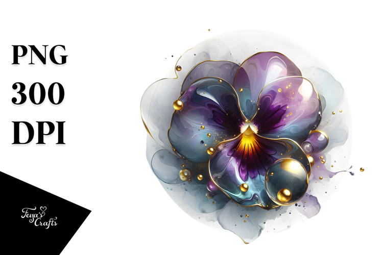 Abstract Glossy Pansy PNG