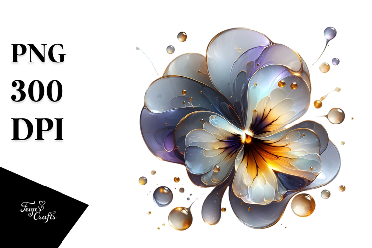 Abstract Glossy Pansy PNG