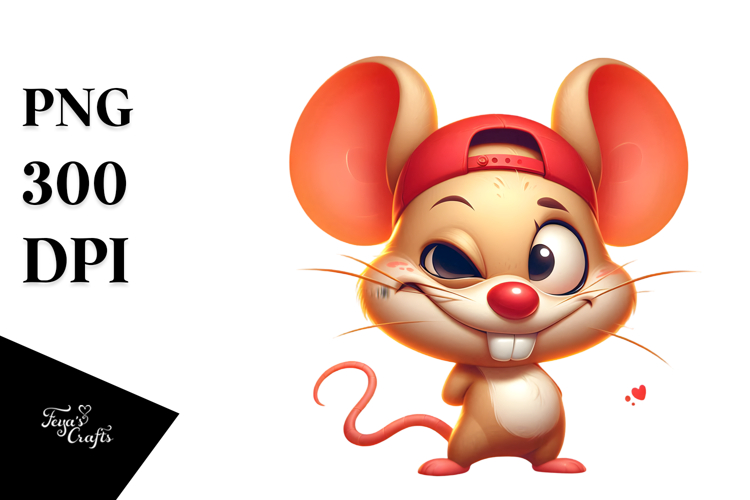 Ridiculously Cute Mouse with Side-Eye PNG